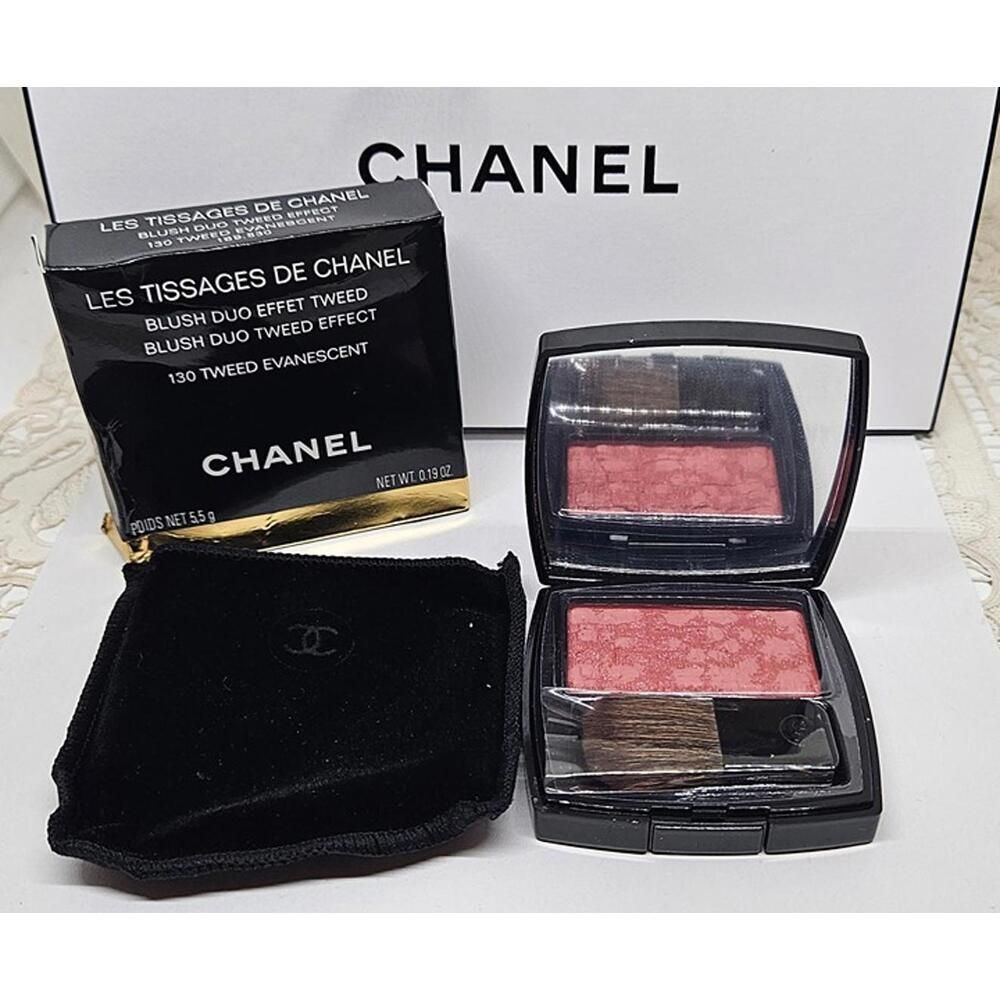 CHANEL Les Tissages de Chanel #130 Tweed Evanescent 5.5g / 0.19oz Blush Duo NIB